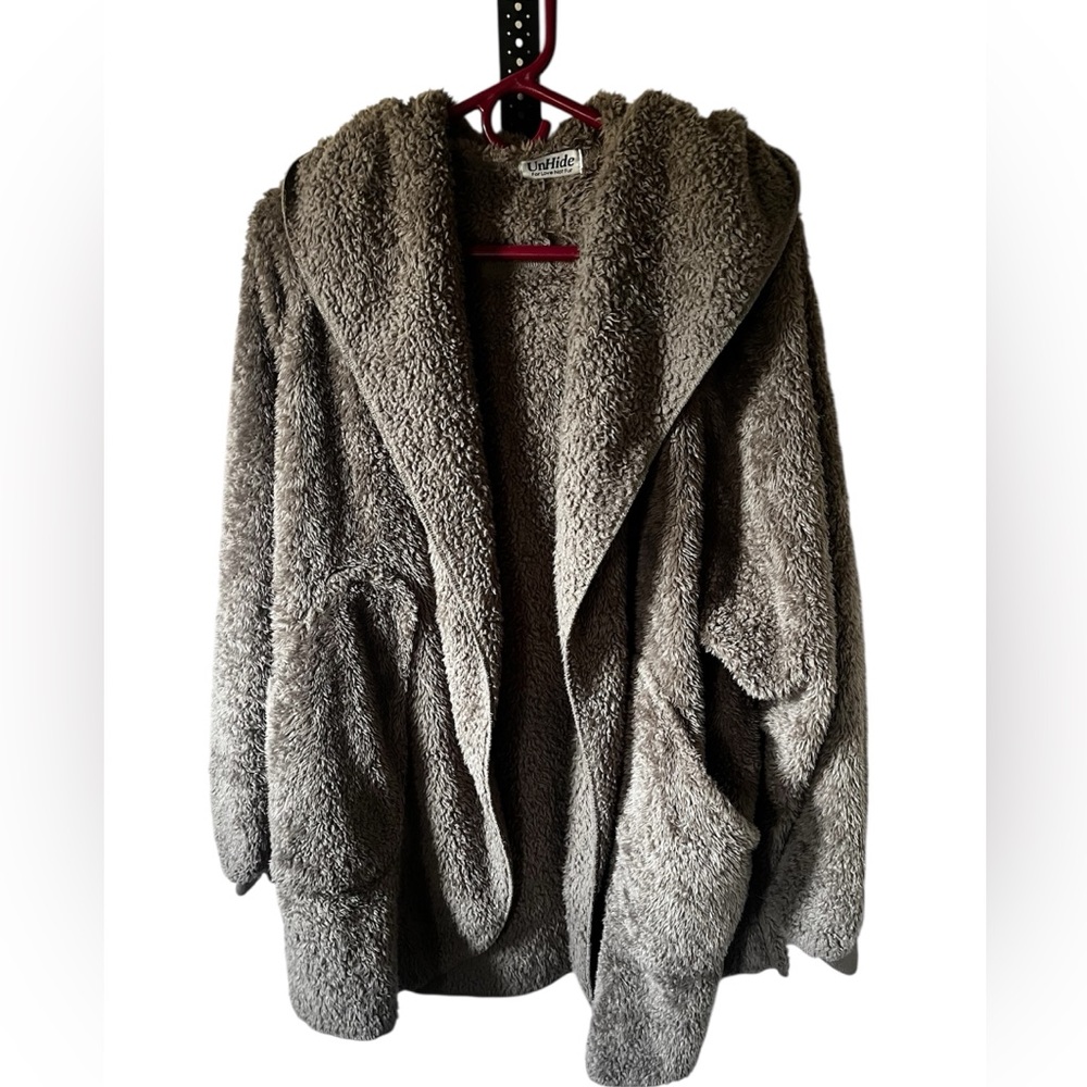 Unhide Gray Fuzzy Jacket